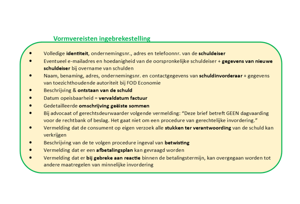 Vormvereisten ingebrekestelling